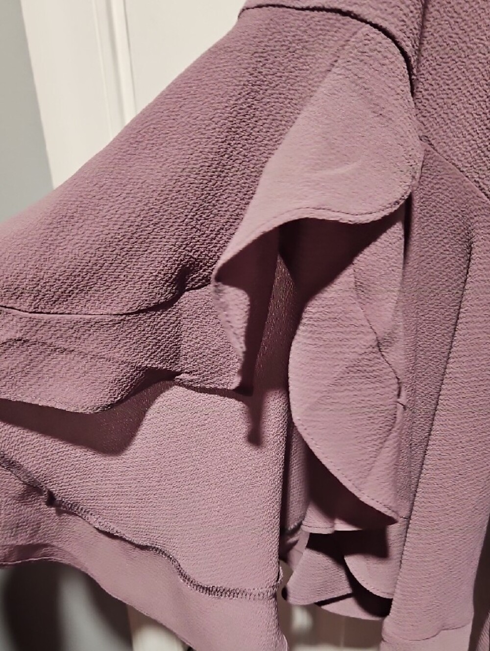 Cato Dusty Mauve Ruffled Sleeve Blouse - Picture 3 of 4